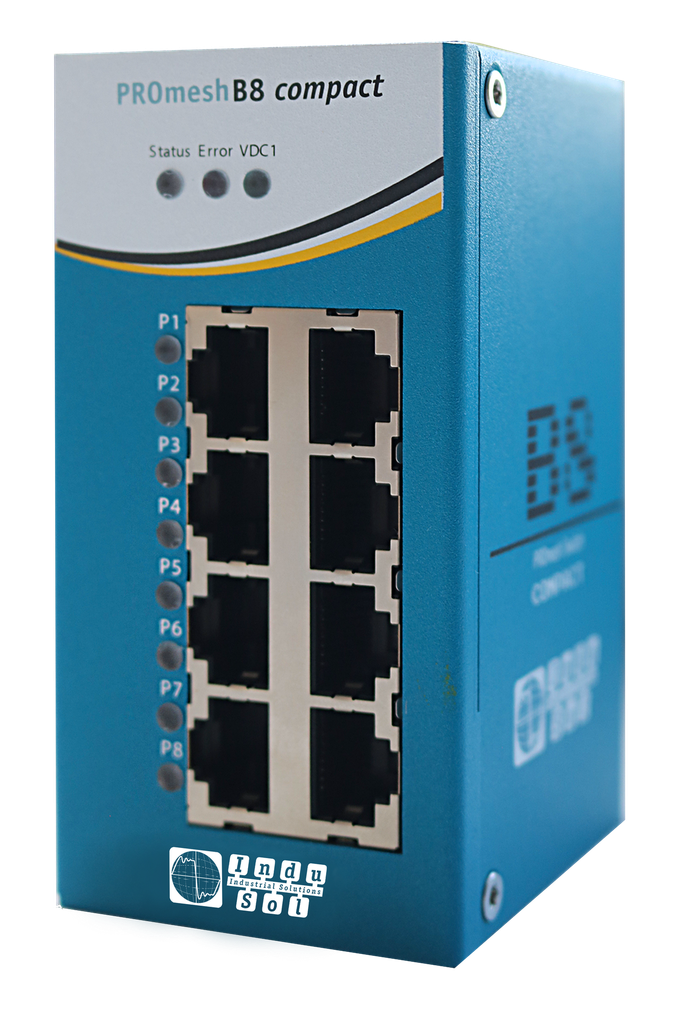 Rental - PROmesh B8 compact | 8-Port PROFINET and EtherNet/IP Industrial Managed Switch